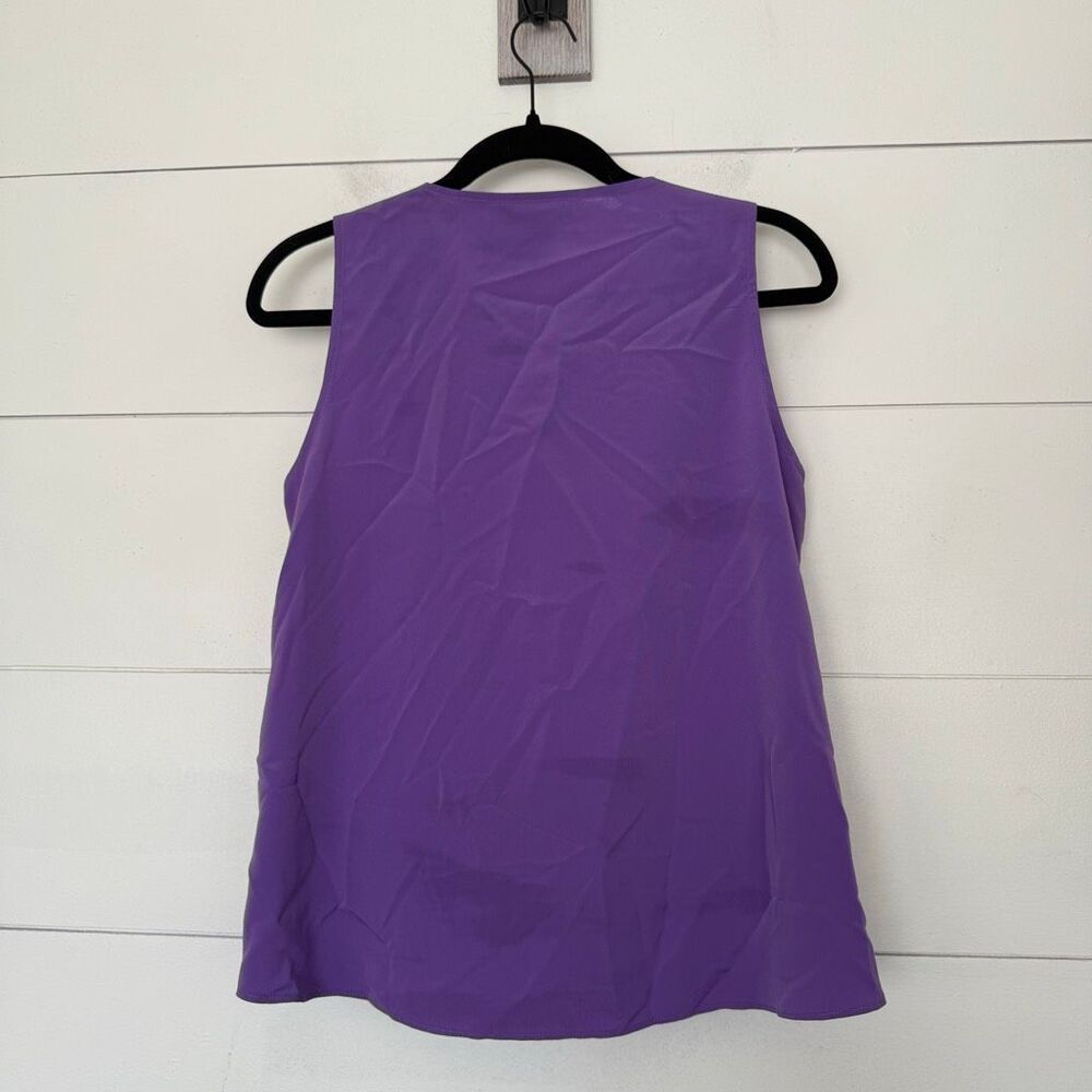 White House Black Market Women’s XS Purple Faux Wrap Tank Blouse Career - Picture 4 of 5